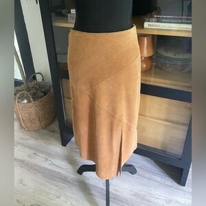 Tracy Feith Tan buttery Genuine Suede Skirt s